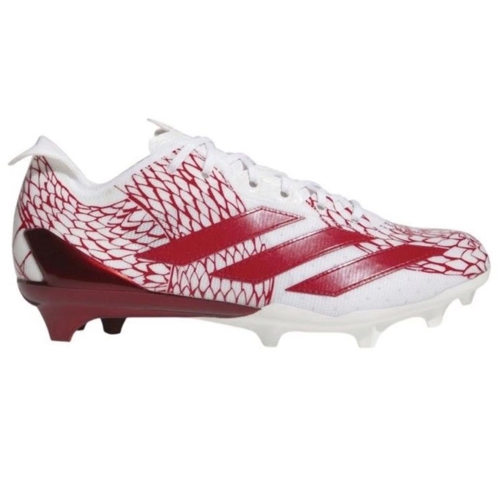 adidas Adizero Electric II Team Red White Football Cleats Snake Shoes (IH8571)